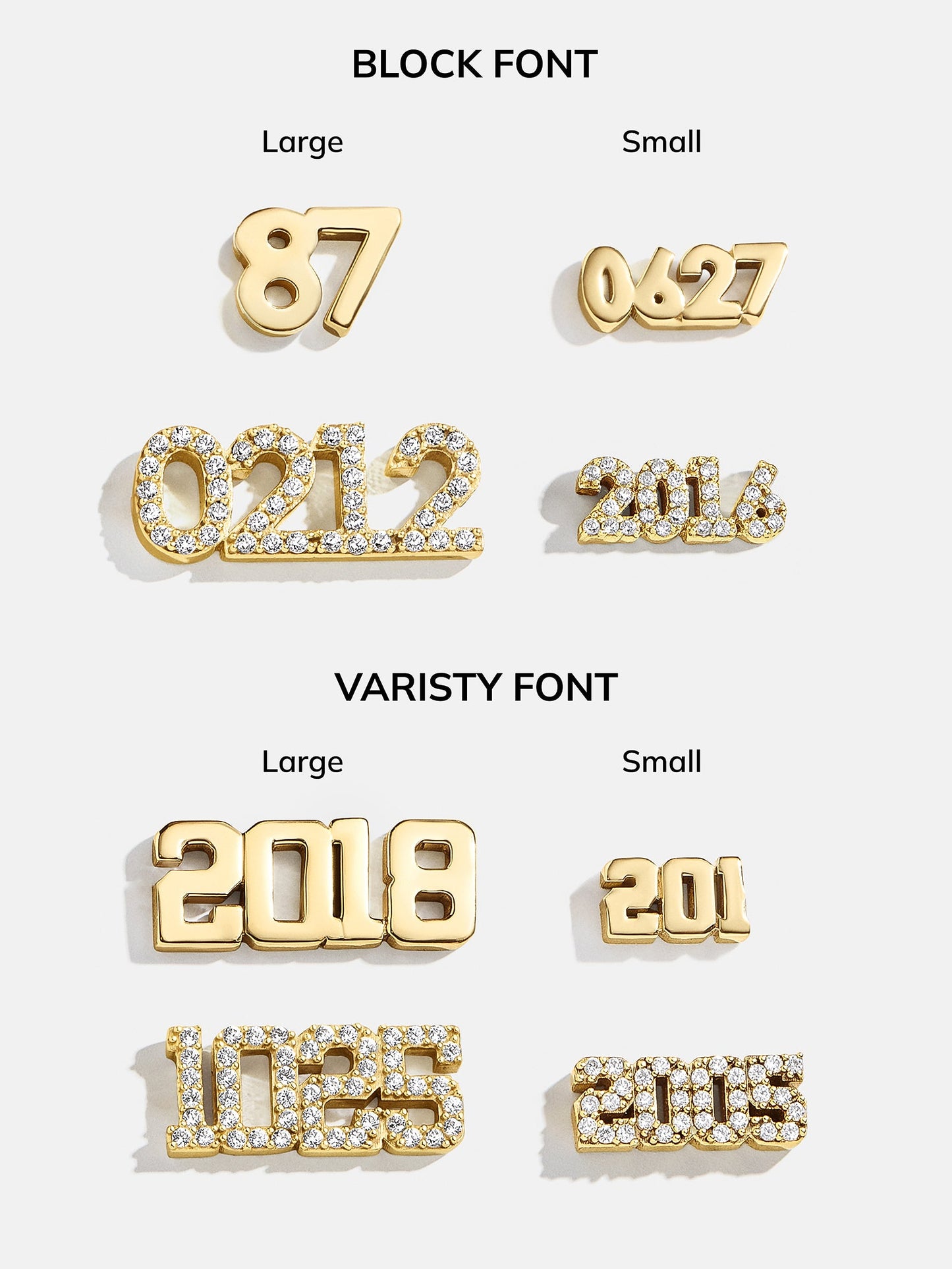 18K Gold Block Font Custom Number Bracelet - Block Font Numbers